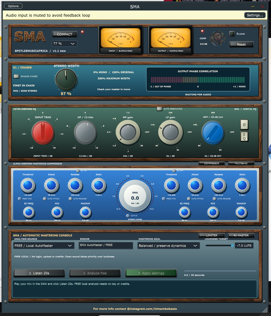 Close-up of the SMA plugin